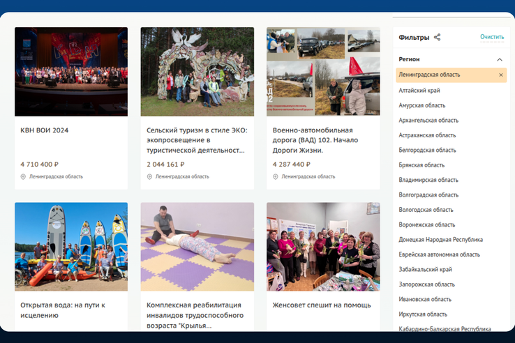 Фонд президентских грантов отбирает 100 лучших проектов 2025 года